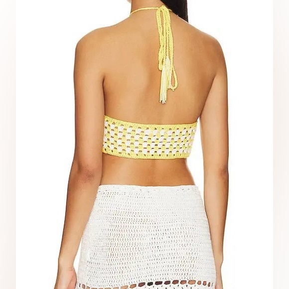 MORE TO COME || Kari Halter Top in Yellow Multi - SZ Small ⭐️NWT⭐️ - Picture 5 of 10